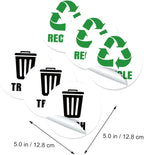 Veemoon 6-Piece Set of Self-Adhesive Garbage Classification Label Stickers Waste Sorting Stickers for Trash Cans and Containers Design for Easy Identification