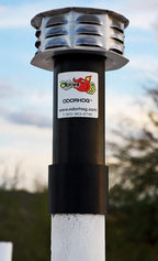 OdorHog Metal Cap Slip On Vent Stack Pipe Filter 2" Black ABS, Removes Outdoor and Sewer Odor Problems (2.0-inch)