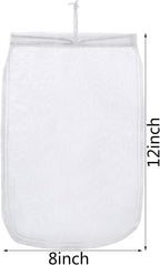 ALEGI Aquarium Filter Media Bag Extra Fine, Reusable 180 Micron Drawstring Mesh Bags for Activated Carbon (12"*8" (6 Pack))