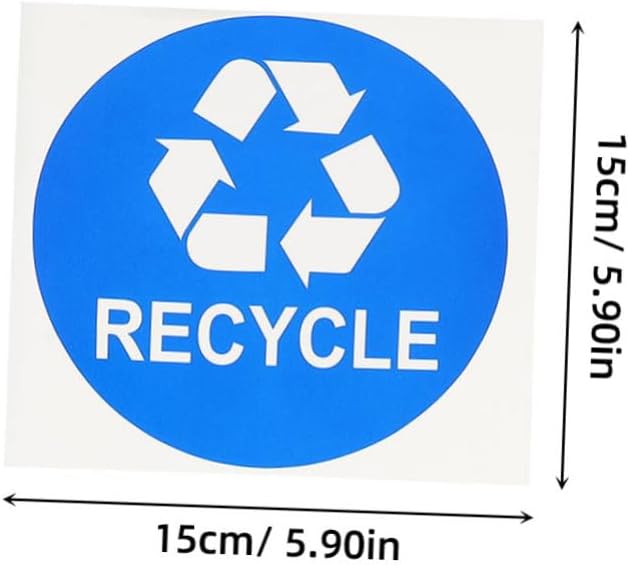 8pcs Trash Sorting Decals Self-Adhesive Waste Container Stickers for Recycling Labels for Easy Waste Classification Black Blue