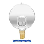 MEASUREMAN 2-1/2" Dial Size, Glycerin Filled Pressure Gauge, 0-1500psi/kpa, 304 Stainless Steel Case, 1/4" NPT Lower Mount