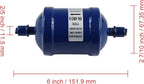 Refrigerant Filter Dryer Liquid Line Filter Drier 3/8 IN Sweat SDML-083S Compatible with HFC CFC HCFC Straight Cool Air Conditioner From 1 to 5 Tons, Widely use in Refrigeration and Heating Systems