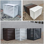 Aluminum Air Conditioner Cover Exterior Air Conditioning Unit Cover Air Conditioner Fence Screen Privacy Fence Trash Can Enclosure Outdoor Condenser Protective (Gray 110x60x80cm)