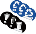 VILLCASE 6-Pack Self-Adhesive Garbage Classification Stickers for Waste Sorting Labels for Trash Cans and Recycle Bins for Home Kitchen and Office Organization