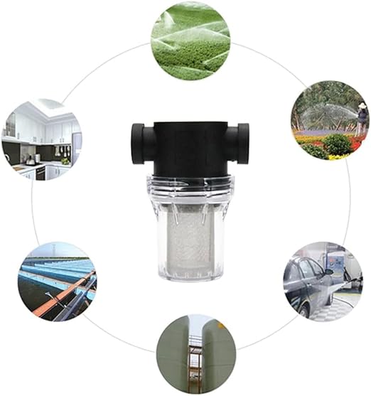 Budget Plastic Water Filter 1/2-1 - Lightweight Pre-Strainer for Fish Tanks, Garden Hose & Outdoor Plumbing(0.75 Inch 40 Mesh in)