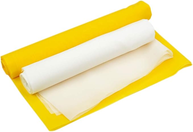 Silk Screen Printing Mesh, 100/110/120/140/160/180/200/250/300Mesh, White Yellow for Screen Printing Machine Equipment Accessories, Filter Painting, Polyester Fabric (140M/55T White)
