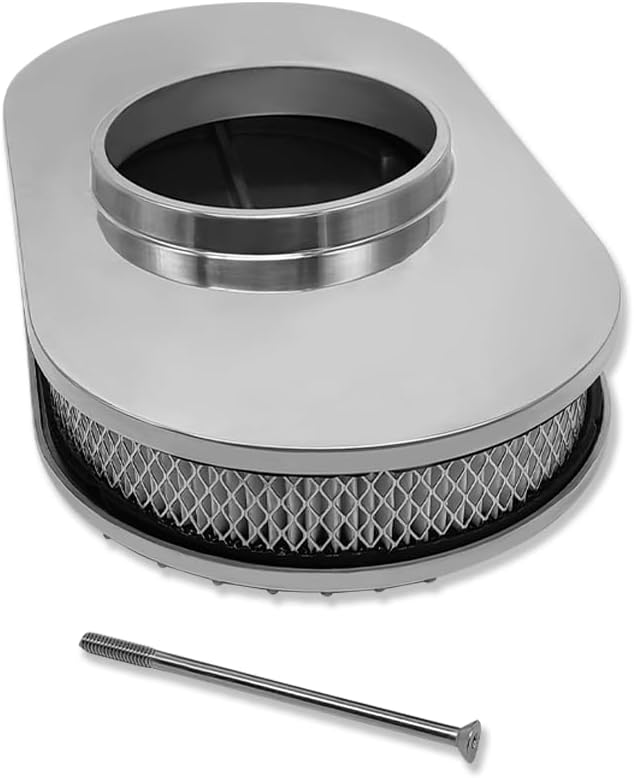 Tall Valve Covers For SBC 283 305 327 350 400 1958-1986 and 15" Oval Air Cleaner Full Finned Polished