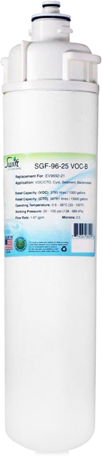 Swift Green Filters SGF-96-25 VOC-B Compatible Commercial Water Filter for EV9692-21,Cartridge 4FC, Made In USA (6 Pack)