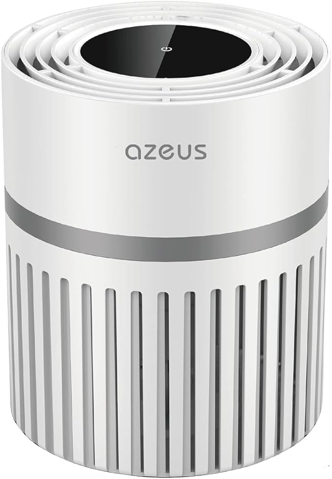 Azeus Air Purifier for Large Room With High CARD Rate, Portable Desktop Air Purifier With H13 True HEPA Filter and 3 Modes for Travelling Small Room, Bedroom, Home,Office