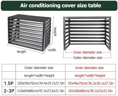 Aluminum Air Conditioner Cover Exterior Air Conditioning Unit Cover Air Conditioner Fence Screen Privacy Fence Trash Can Enclosure Outdoor Condenser Protective (White 100x50x70cm)