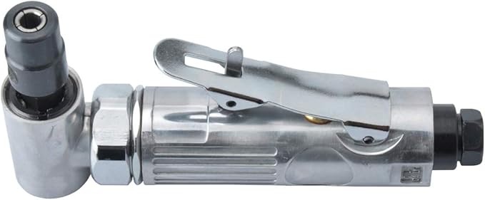 1/4-Inch 90° Angle Air Die Grinder, Mini Pneumatic Angle Die Grinder, Compact Air-Powered Grinder for Grinding, Polishing, Porting, and Deburring - Polished Finish