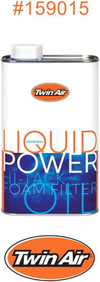Liquid Power Air Filter Oil (1 Liter) - High Performance Blue Formula for Superior Dust Trapping, Waterproof Protection on Foam Filters for Motocross, Dirt Bikes, ATVs, & Powersports Engines