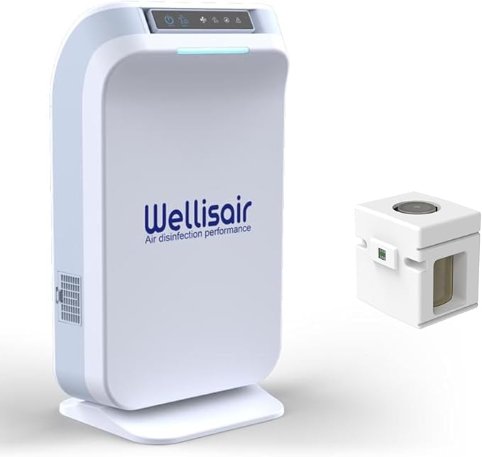 Wellis Air Purifier for Home, Electric HEPA Filter, Large 14.5x8.6x5.9 Inches, Push Button Control, Low Noise 6dB, with Extra Cartridge