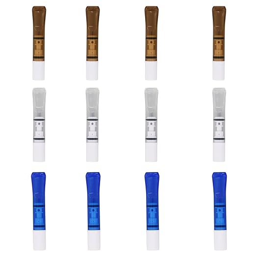 Cigarette Filters Three Colour Set 12pcs Cigarette Holder Reusable Clean Tar Tobacco Filter with Multi-Filtering for Standard Size Cigarettes Ø8mm,Ø7mm,Ø6.5mm,Slim Cigarettes Ø6mm and Ø5mm