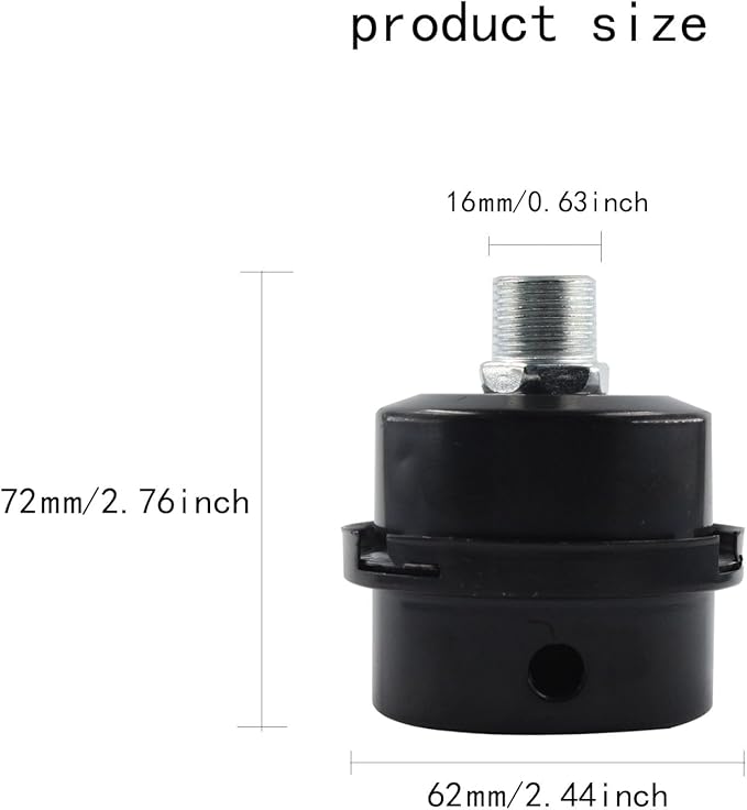 2PCS 0.63’’ Metal Air Compressor Intake Filter Sound Muffler, Thread Air Compressor Silencer