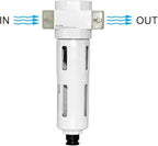 Beduan 1/2" Air in-line Compressed Particulate Filter,Moisture Water Trap Filter With Visible Bowl,Semi-Auto Drain(MIDI)