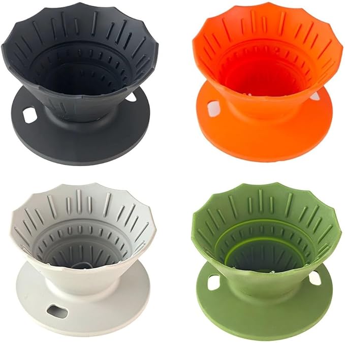 Portable Coffee Dripper, Silicone Collapsible Design for Easy Pour Over Making, for Travel and Outdoors (grey)