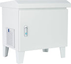 HQUA Weatherproof Outdoor Cabinet, Housing for Pond Aerator, Air Pump 19”W×14”D×18.5”H with 110V Cooling Fan, pre-Wired Outlet and 10’ 3-pin Plug Cord Included (Gray)