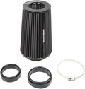 Universal 3/3.5/4" (75/89/100mm) High-Flow Air Filter, Reusable Cone Cold Air Intake, High Performance, Clamp-On Car High Flow Air Kit, Flange Diameter: 3/3.5/4 Inch, Height: 10 Inch, BLACK
