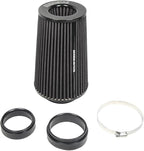 Universal 3/3.5/4" (75/89/100mm) High-Flow Air Filter, Reusable Cone Cold Air Intake, High Performance, Clamp-On Car High Flow Air Kit, Flange Diameter: 3/3.5/4 Inch, Height: 10 Inch, BLACK