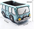 Green Bus Succulent Planter Pots, Small Plants Pot with Drainage Hole, Flower Pots Plant Containers for Home Indoor Outdoor Garden Decoration Pot