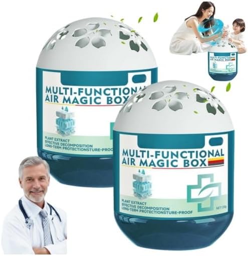 Indoor Air Purification Dust Removal Magic Box, Multi-Functional Air Magic Box, Mutomatic Dust-Sucking Dusts Cleaner Boxs, No Electricity & Noise, Long-Lasting Freshness (2pcs)