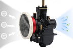 Carburetor Velocity Stack Air Filter Cleaner 55mm Modified Alloy with Sponge Filter Steel Mesh for PWK32-34mm Shortest Fast Intake Suggest Small Displacement (Red New,55mm)