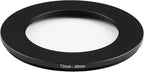 72mm Lens to 49mm Camera Lens Adapter 72mm to 49mm Step Down Ring Adapter Ring for All Brands of UV ND CPL, with Premium Lens Wiping Cloth 2 Pack (72mm-49mm)