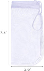 ALEGI Media Filter Bag Aquarium Extra Fine,Reusable 180 Micron Drawstring Mesh Filter Bags for Very Fine Resins Filter (7.5"*3.6" (3 Pack))