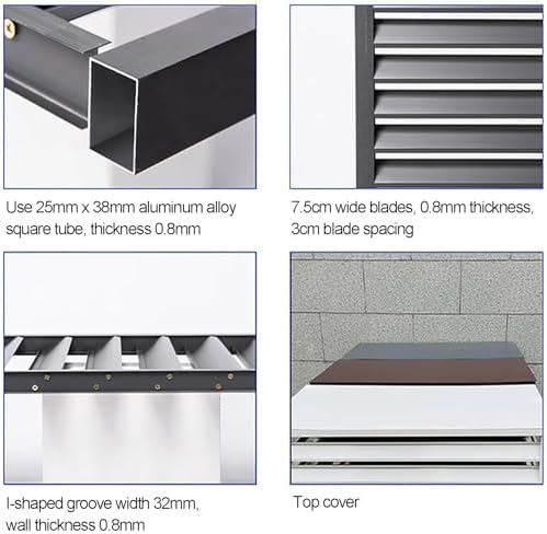 Outdoor Air Conditioner Cover Aluminum Decorative Fence Privacy Screen Protective Grilles for Heat Pumps Trash Can Enclosure Flower Stand Perfect for Concealing (White 100x50x70cm)