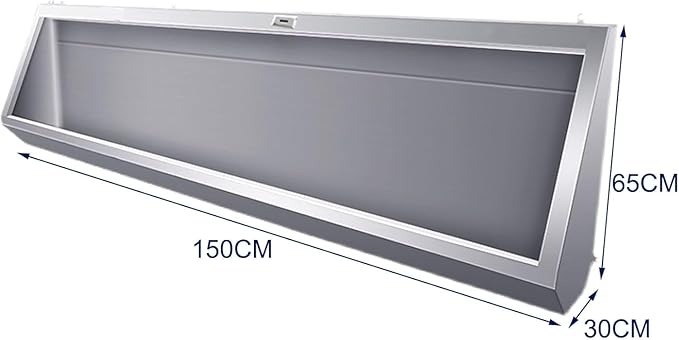 Wall-Mounted Stainless Steel Urinal Trough with Drain Pipe and Sensor, 304 Steel Commercial Multi-User Urinal, 100CM/150CM, for Schools and Construction Sites (150CM)