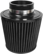 KYOSTAR Carbon Fiber 3" (76mm) High-Flow Air Filter, Reusable Cone Cold Air Intake, High Performance, Washable, Clamp-On Car High Flow Dry Air, Flange Diameter: 3 Inch, Filter Height: 6.7 Inch, Black