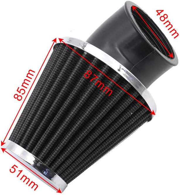 High Performance 48mm Motorcycle Air Filter, Dirt Bike Air Filter Compatible with HONDA YAMAHA SUZUKI ATV SSR TTR Dirt Bike, Inlet ID 48mm-Blue