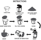 Pro Mael Disposable K Cup Filters, Coffee Filter Paper for Keurig Brewers Single Serve 1.0 and 2.0, Use with Reusable K Cup Pods (200 Count, White)