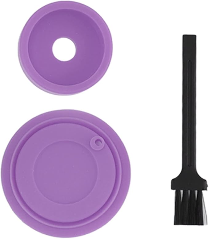 Reusable Coffee Capsule, Stainless Steel Coffee Filter Cup Set, Coffee Capsule Cup with Pressed Powder Cover for Coffee Maker (Purple)