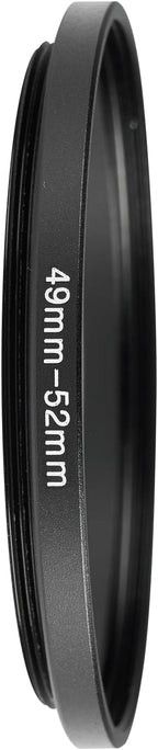 49-52mm Metal Step-Up Ring Adapter Compatible with Mirrorless Cameras DSLR Lens, UV CPL ND Filter Thread Converter, Black