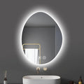 50x70cm LED Backlit Bathroom Mirror Wall-Mounted Smart Vanity Mirror with Demister Pad Energy-Efficient Three-Color Light Illuminated Bathroom Essential