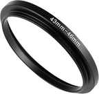 43-46mm Metal Step-Up Ring Adapter Compatible with Mirrorless Cameras DSLR Lens, UV CPL ND Filter Thread Converter, Black