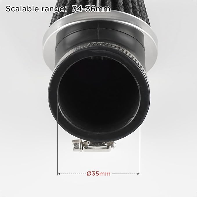 Evermotor Mini Engine Air Filter,34mm 35mm 36mm Air Filter Replacement Cleaner for 50cc 70cc 90cc 110cc 125cc 150cc Moped,ATV