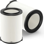 2-pack Wet/dry Vac VF4000 Replacement Filter for 72947 Wet Dry 5 to 20 Gal Vacuum Cleaner