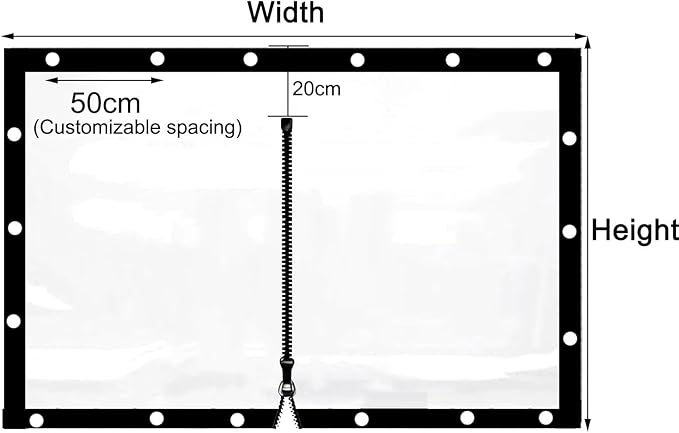 Curtain Patio Enclosure, Water Proof PVC Curtains for Gazebos with Zip, Transparent Outdoor Tarps for Patio Enclosure, Camping, Porch(7.5x3m)