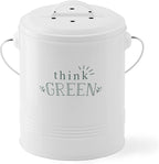 Barnyard Designs Compost Bin for Kitchen Counter - 1.2 Gallon Countertop Composter with Extra Smell-Absorbing Filters and Inner Bucket for Easy Cleaning - Food Waste Bin for Kitchen with Lid (White)