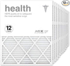 AIRx Filters Health 24x30x1 Air Filter MERV 13 AC Furnace Pleated Air Filter Replacement Box of 12, Made in the USA