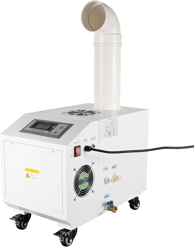 Agricultural Ultrasonic Humidifier, 110V 300W Agricultural Humidifier with 10 Atomizing Discs & 160m³/H Air Flow, Cool Mist Machine with Humidity Sensor and Water Filter for Warehouse Greenhouse