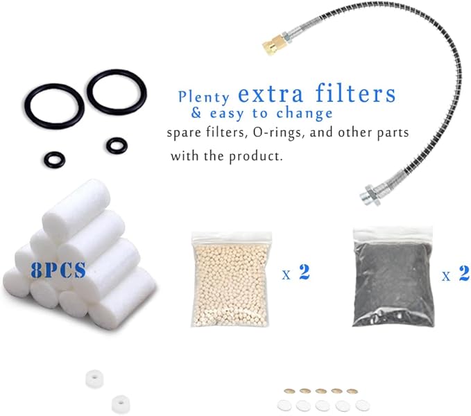 PCP Air Compressor Filter Dryer 4500Psi 30Mpa, High Pressure Pump Oil Water Seperator for PCP Rifle, Air Guns, SCUBA Cylinders Tank, with Quick Connector, Filtration Replacements (blue)