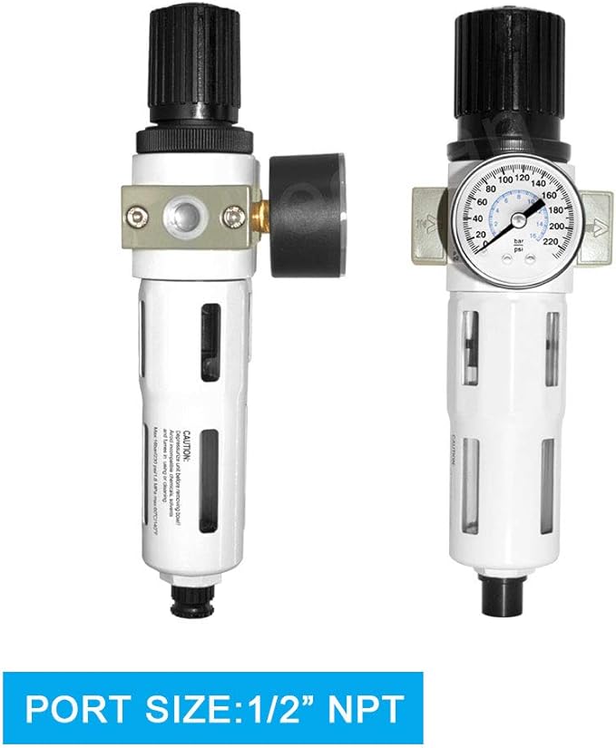 Beduan Compressed Air Pressure Regulator Filter 1/2"NPT,Water/Oil Trap Separator Combo Tool Compressor Filter(MIDI)