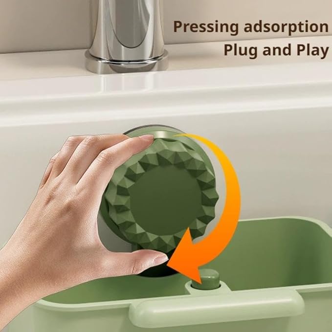 2Pcs Kitchen Sink Strainer Drainer Basket with Suction Cup,Food Waste Filter Basket,Sponge Brush Holder for Kit-chen Home,Efficient Kitchen Waste Management (Yellow)