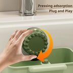 Kitchen Sink Strainer Drainer Basket with Suction Cup,Food Waste Filter Basket,Sponge Brush Holder for Kit-chen Home,Efficient Kitchen Waste Management (Yellow)