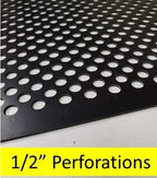 2'x2' Black Plastic Perforated Tile, 3 Pack, with 1/2" Holes