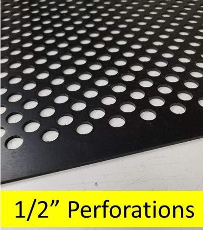 2'x2' Black Plastic Perforated Tile, 10 Pack, with 1/2" Holes